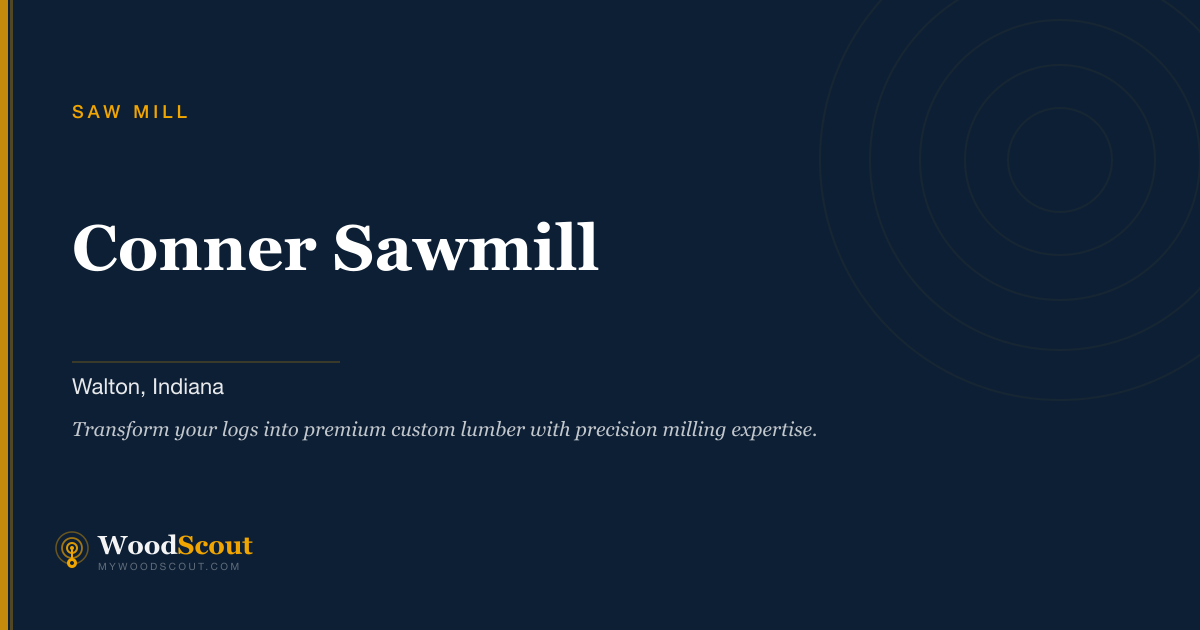 Conner Sawmill saw mill in Walton, Indiana — sawmill services and custom lumber milling
