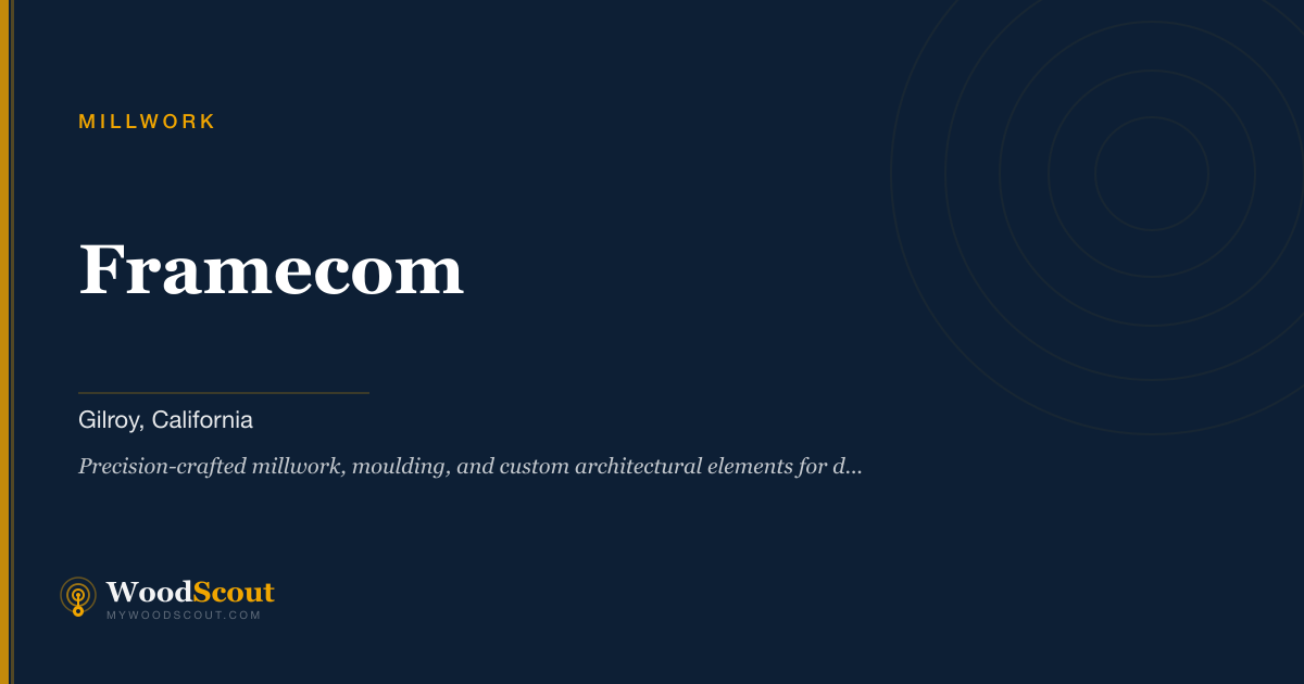 Framecom millwork in Gilroy, California — millwork, moulding, and architectural woodwork