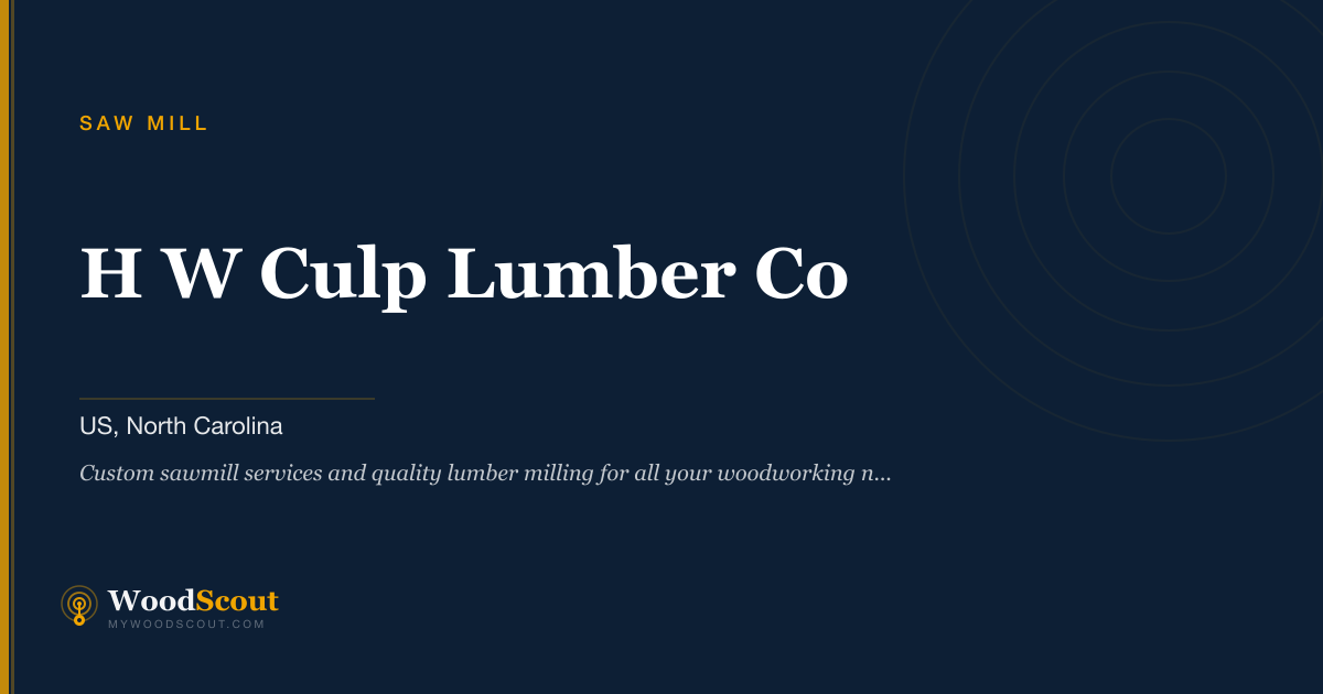 H W Culp Lumber Co saw mill in US, North Carolina — sawmill services and custom lumber milling