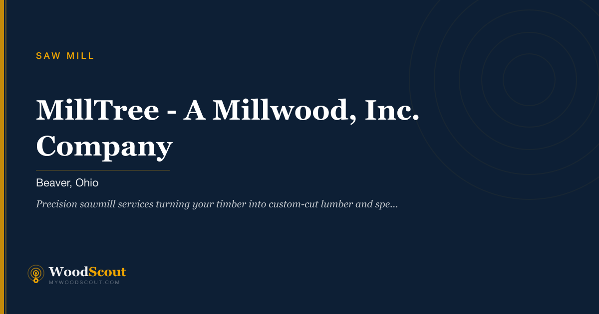 MillTree - A Millwood, Inc. Company saw mill in Beaver, Ohio — sawmill services and custom lumber milling