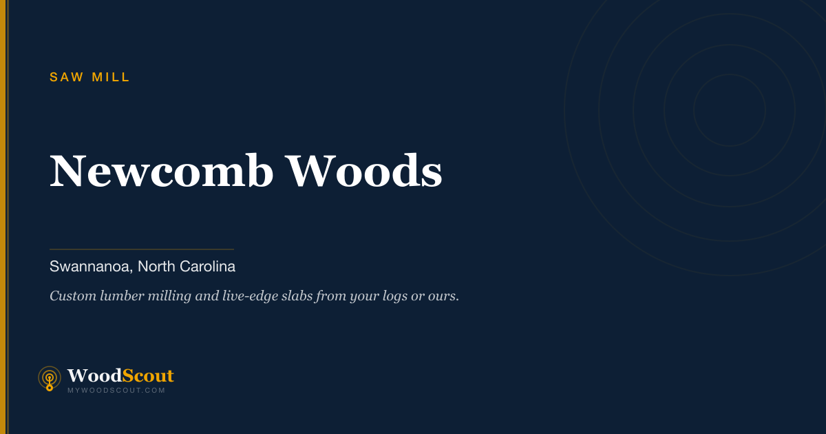 Newcomb Woods saw mill in Swannanoa, North Carolina — sawmill services and custom lumber milling