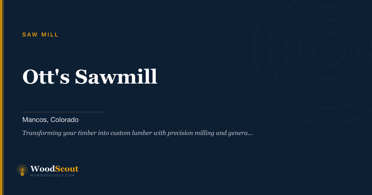 Ott's Sawmill saw mill in Mancos, Colorado — sawmill services and custom lumber milling