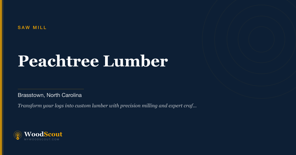 Peachtree Lumber saw mill in Brasstown, North Carolina — sawmill services and custom lumber milling