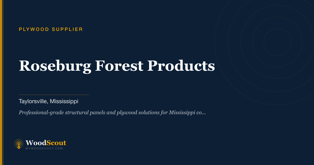 Roseburg Forest Products plywood supplier in Taylorsville, Mississippi — plywood and structural panels