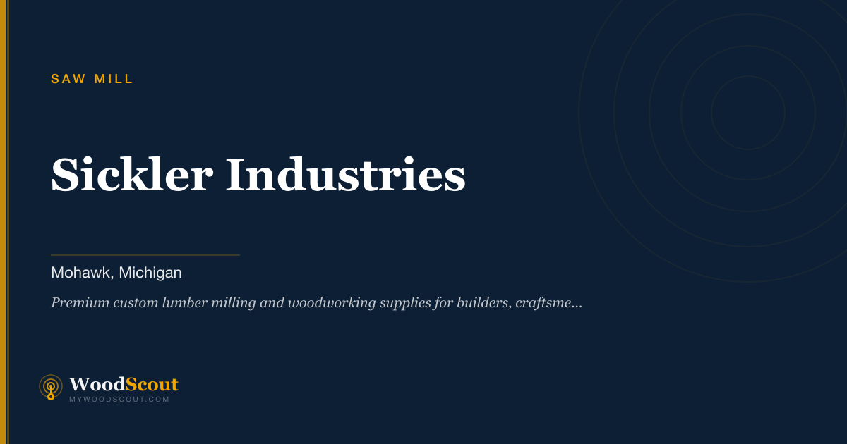 Sickler Industries saw mill in Mohawk, Michigan — sawmill services and custom lumber milling