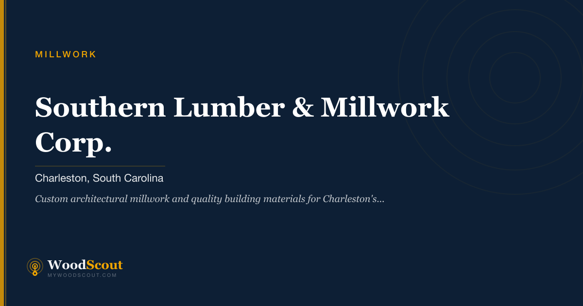 Southern Lumber & Millwork Corp. millwork in Charleston, South Carolina — millwork, moulding, and architectural woodwork