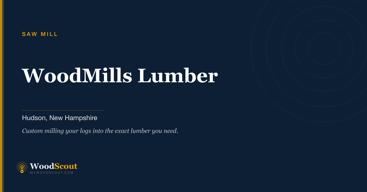 WoodMills Lumber saw mill in Hudson, New Hampshire — sawmill services and custom lumber milling